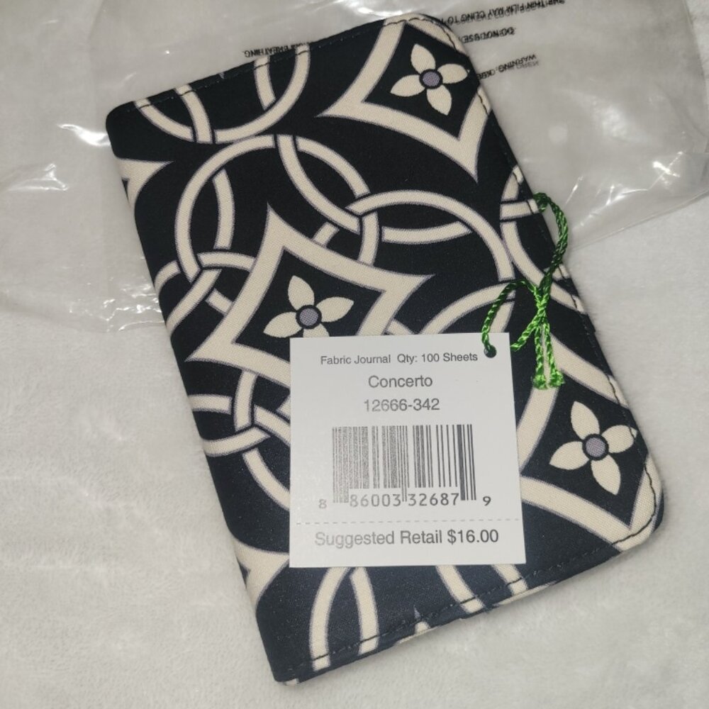 New with Tags Vera Bradley Fabric Journal with Pen - Concerto Pattern